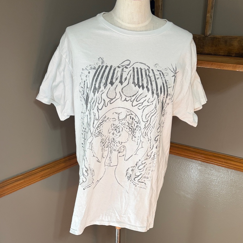 Juice world white & gray Graphic Tee Shirt size large